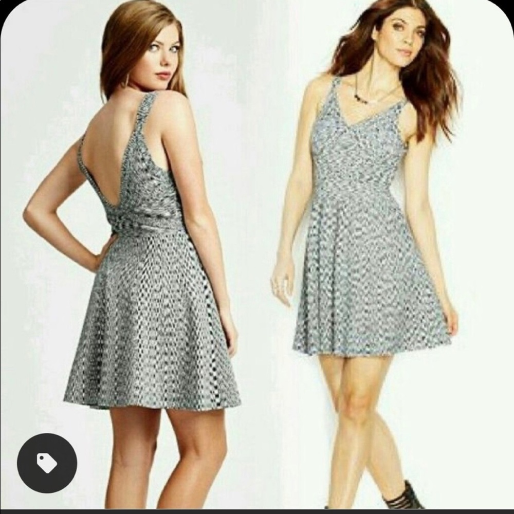 Guess double strap flared bandage dress
